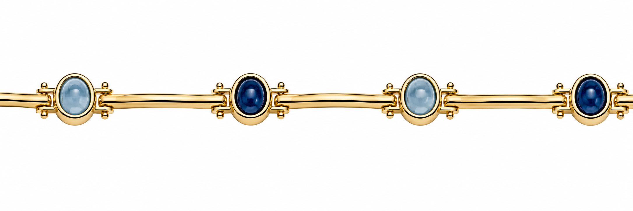 Pulsera Oro 18K Eslabón Canal con Engaste