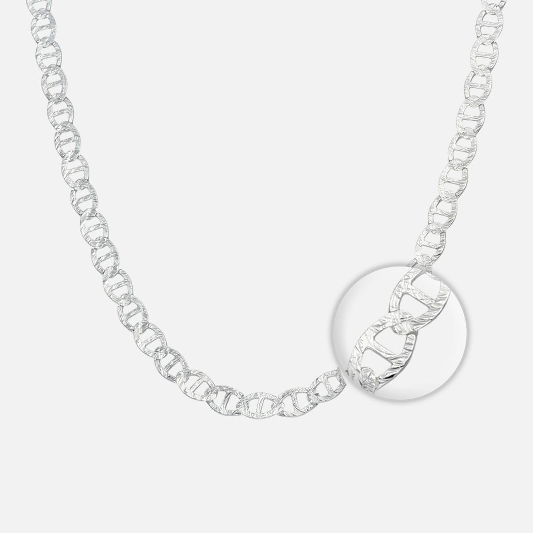 Cadena Marina Reversible Martillada plata 925
