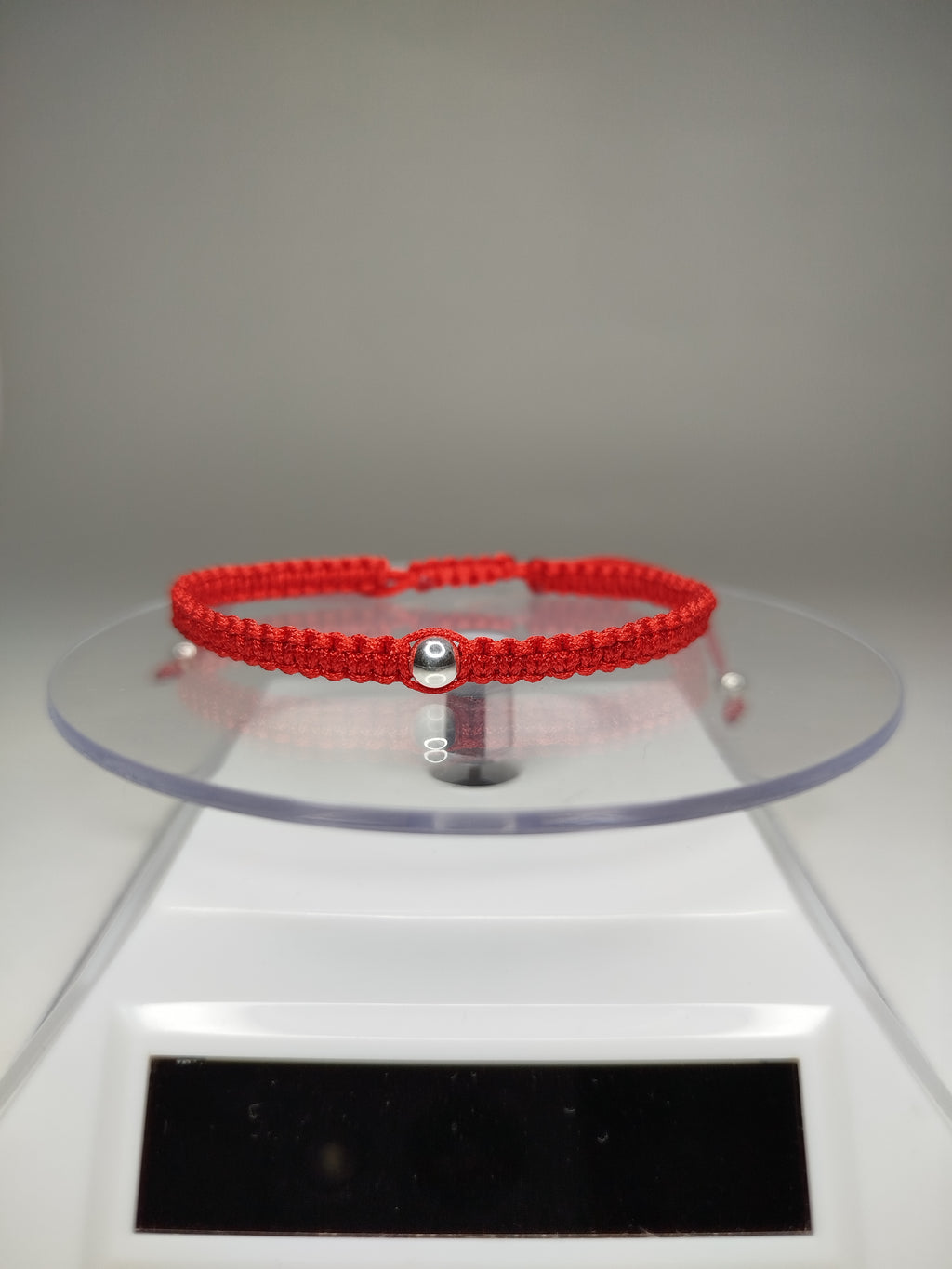 Pulsera hilo rojo con 3 balines de plata 950 ajustable hombre