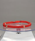 Pulsera hilo rojo oro 18k 6 bolitas mujer ajustable