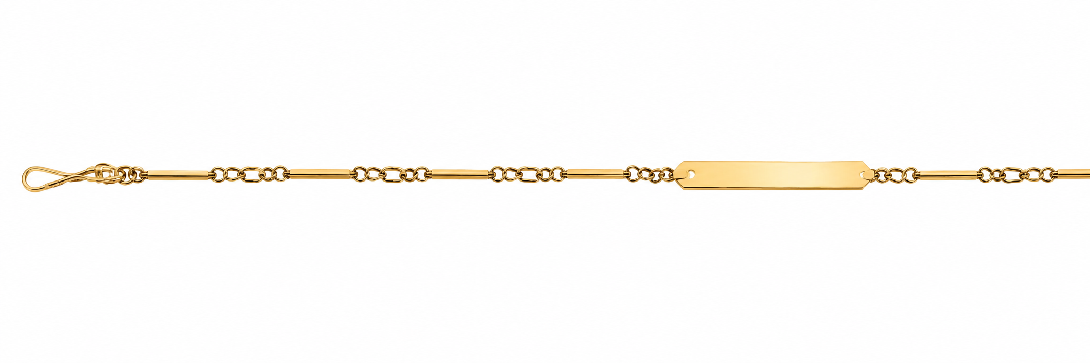 Pulsera Oro 18K Identificación Turbillón Inglés Curva