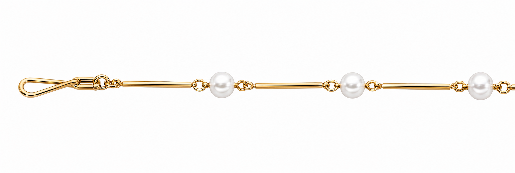 Collar Oro 18K con Perlas Estilo Palito
