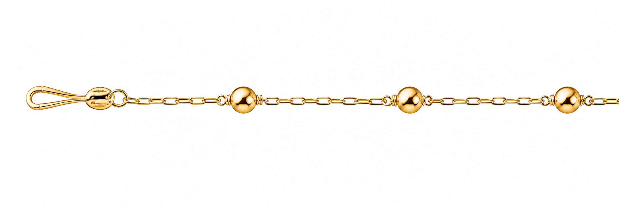 Pulsera Oro 18K Eslabón Torcido con Bolitas